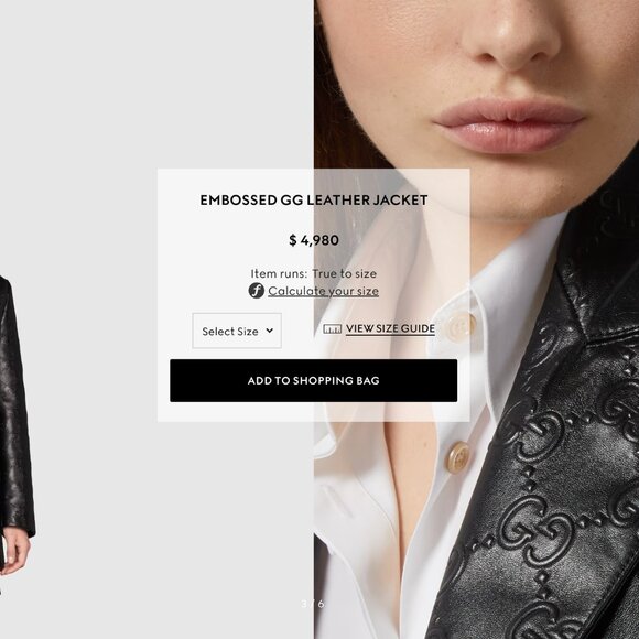 GUCCI EMBOSSED LEATHER BLAZER AND LEATHER SHORT MATCHING SET - Picture 4 of 9
